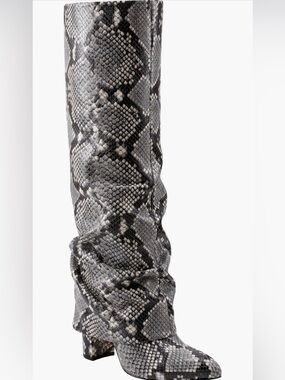 Marc Fisher Snake-Print Reptile Sleeve in Black and Gray